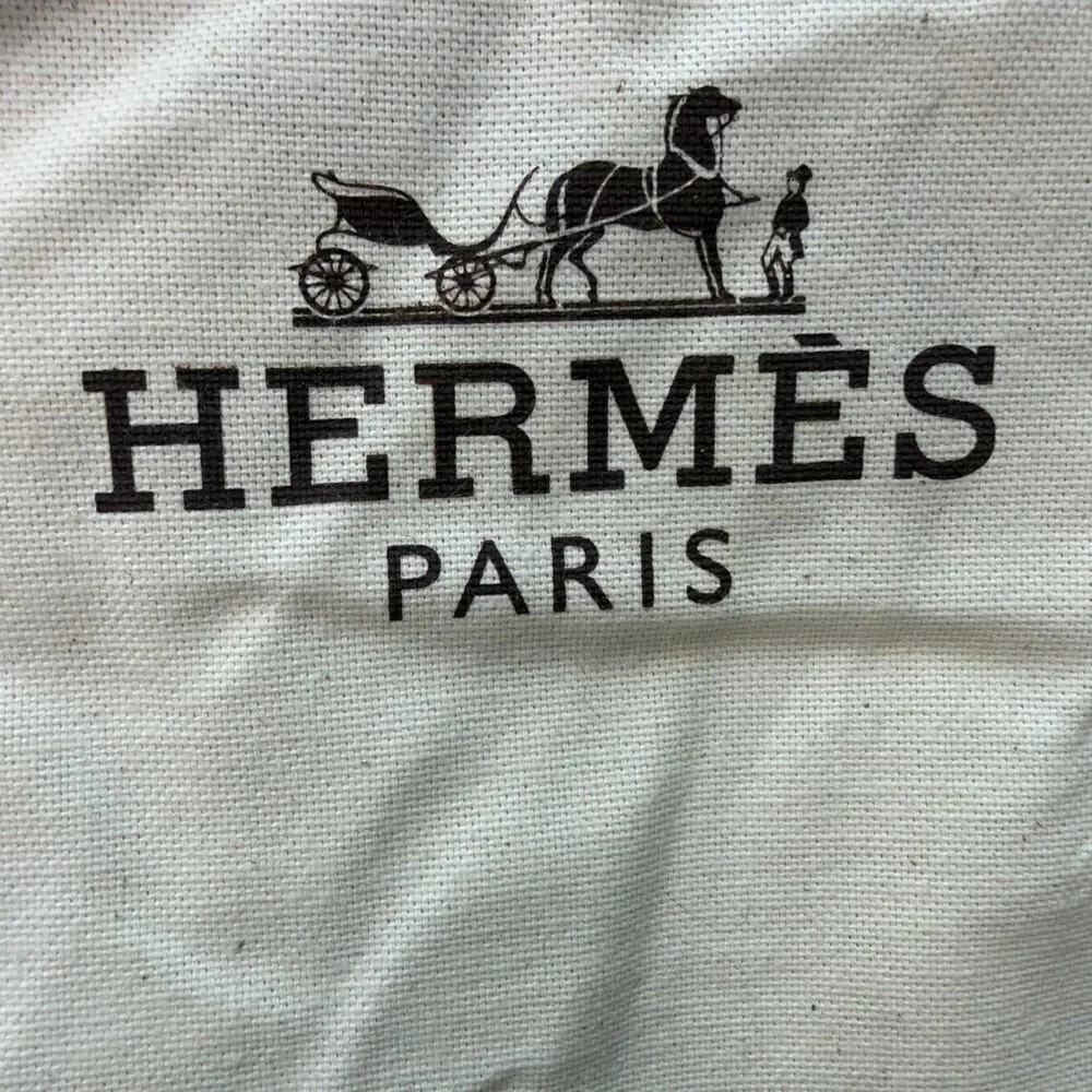 Hermes Paris Garment Bag 52” Long Canvas Suit Dress Cover Beige Brown Vintage